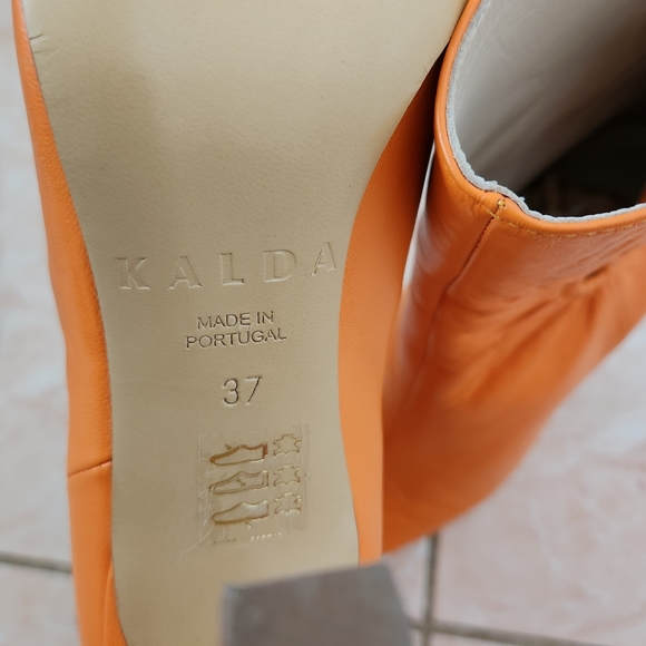 Kalda 80mm Fory Leather Ankle Boots Orange - Picture 6 of 10